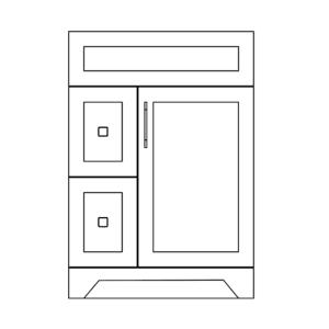 24" RS MDF Vanity - Left Side- 2 Drawers