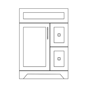 24" RS MDF Vanity - Right Side- 2 Drawers