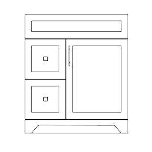 30" RS MDF Vanity- Left Side - 2 Drawers