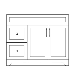 42" RS MDF Vanity - Left Side - 2 Drawers