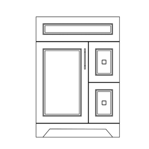 24" SS MDF Vanity Right Side - 2 Drawers