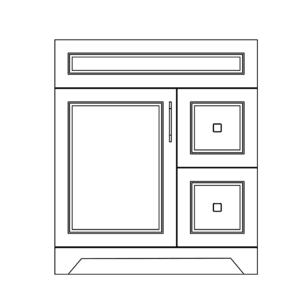30" SS MDF Vanity - Right Side - 2 Drawers