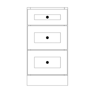 18"- 3 Drawers
