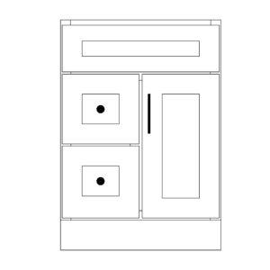 24″- Left Side – 2 Drawers