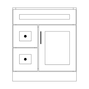 30″- Left Side - 2 Drawers