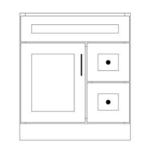30″- Right Side – 2 Drawers