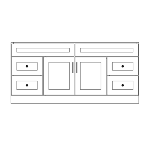 72” Single Sink - 4 Drawers