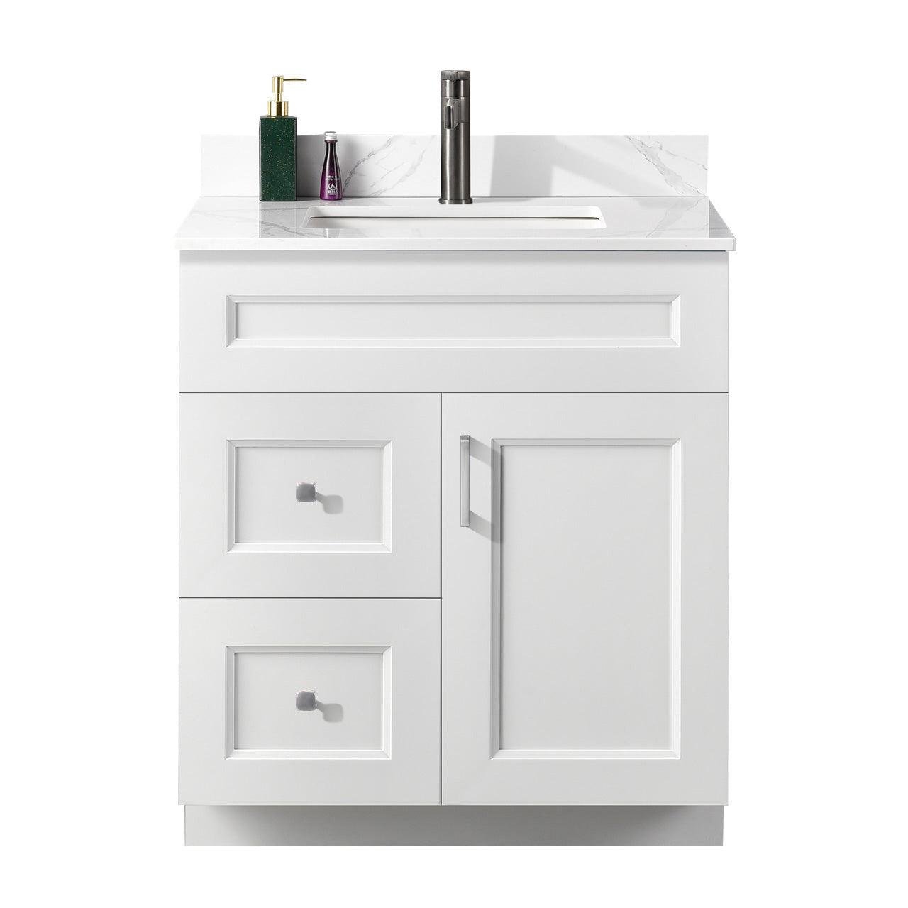 24” Bathroom Vanity (SOLID WOOD) – Free Standing With Left/Right Drawer