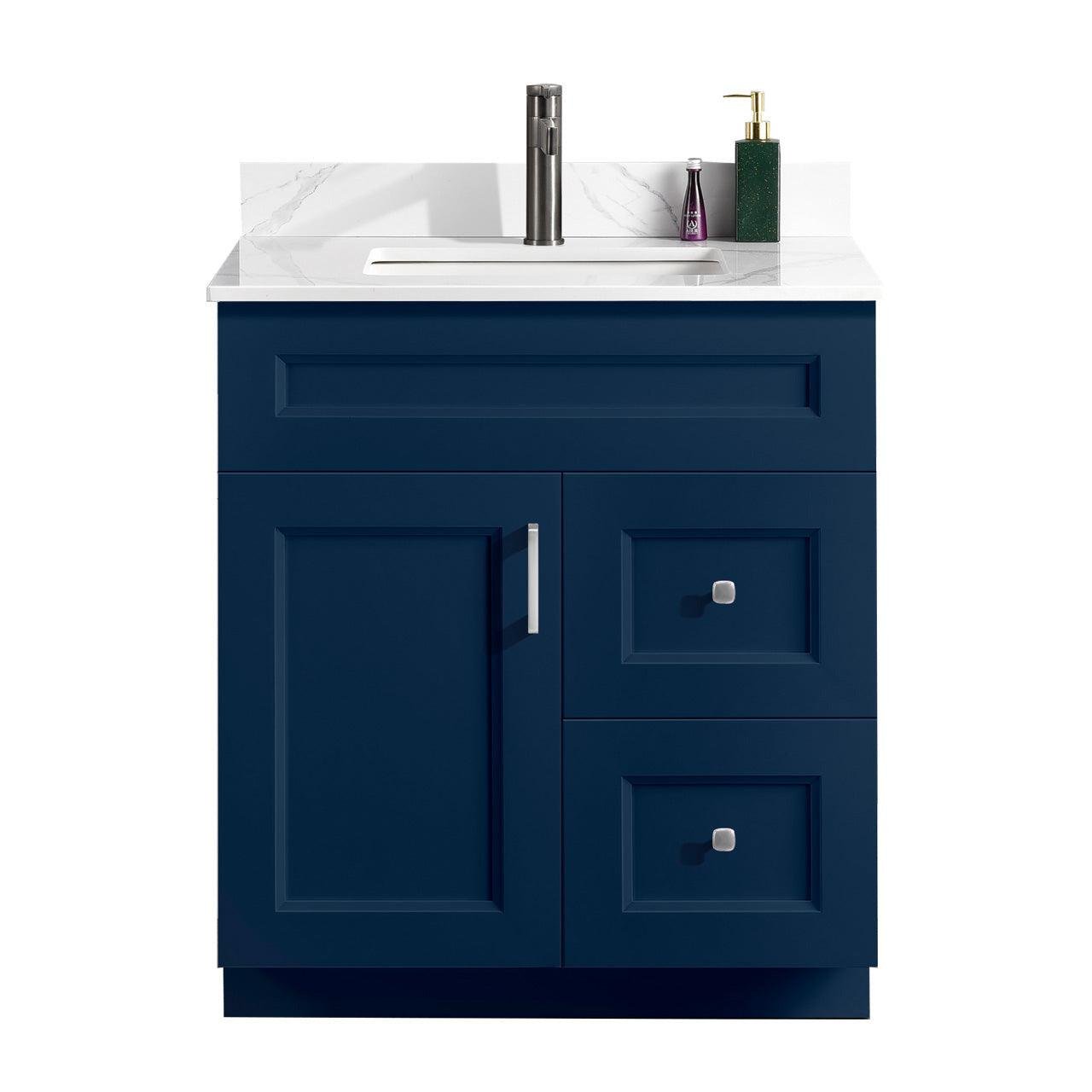 30” Bathroom Vanity (SOLID WOOD) – Free Standing With Left/Right Drawer