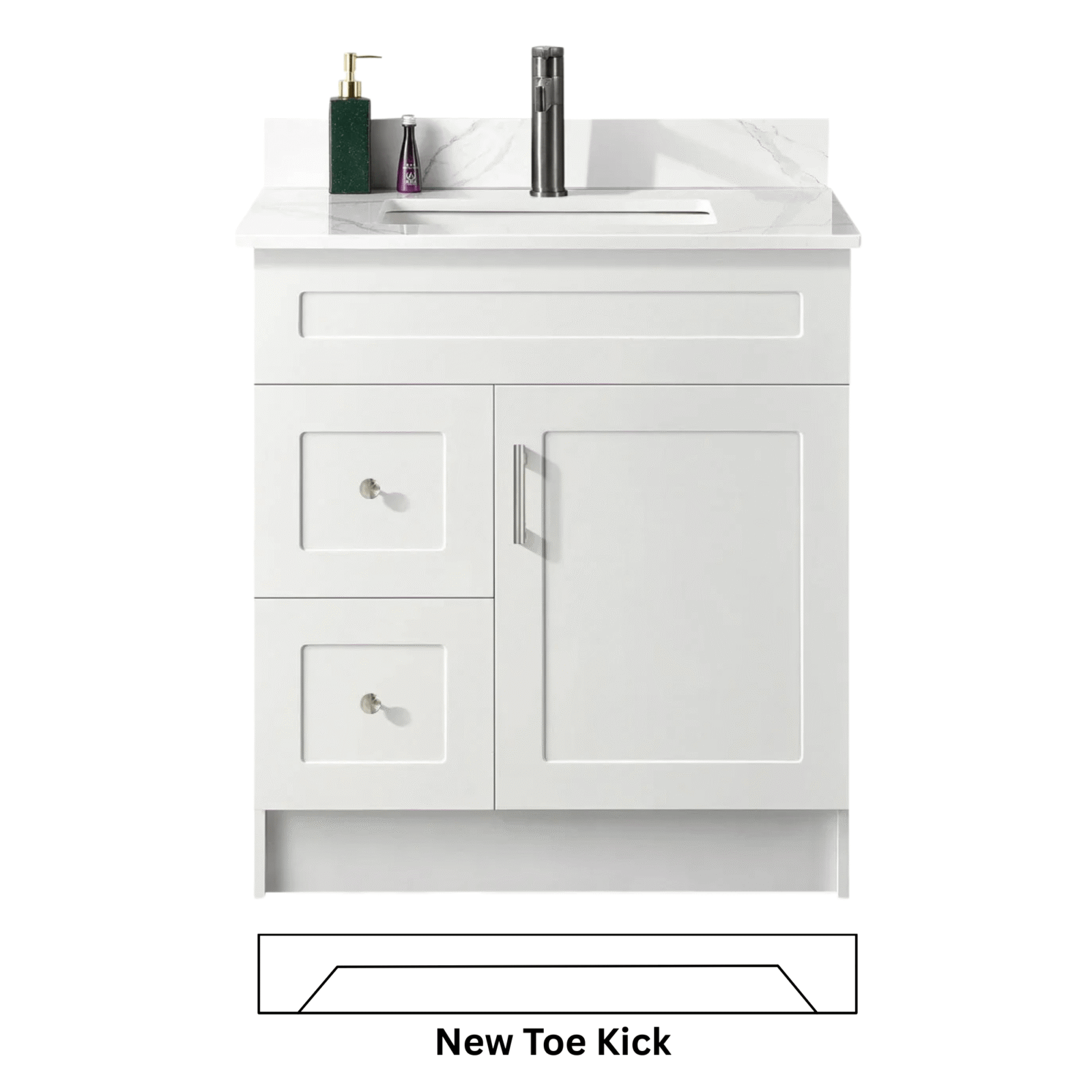 24” Bathroom Vanity (HDF) – Regular Shaker/Free Standing With Left/Right Drawer
