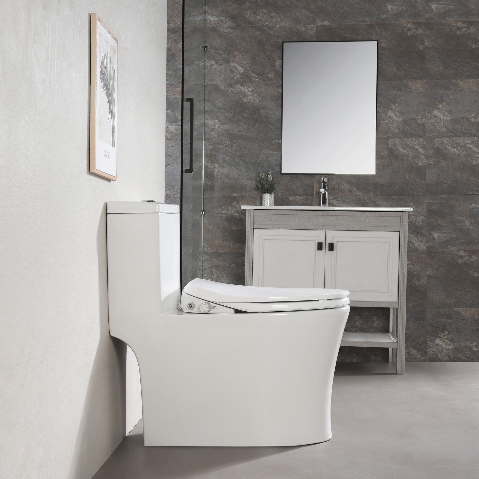 VOXX-2167 Elongated High Efficiency 1-Piece Toilet- Dual Flush - Image 8